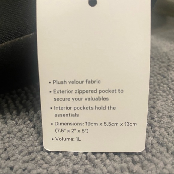 NWT Lululemon Velour 1l Black Everywhere Belt Bag | Color: Black/Gold - Picture 6 of 13